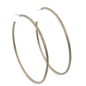 Rustic Roundabout Brass Hoop Earrings